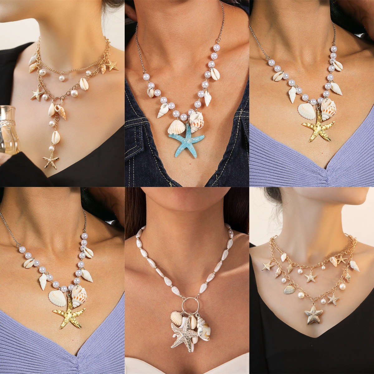 Summer marine fashionable necklace pearl
