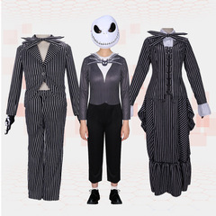 Halloween costume cosplay Jack Skellington, skeleton Jack men's full set cosplay masks, Christmas night horror.