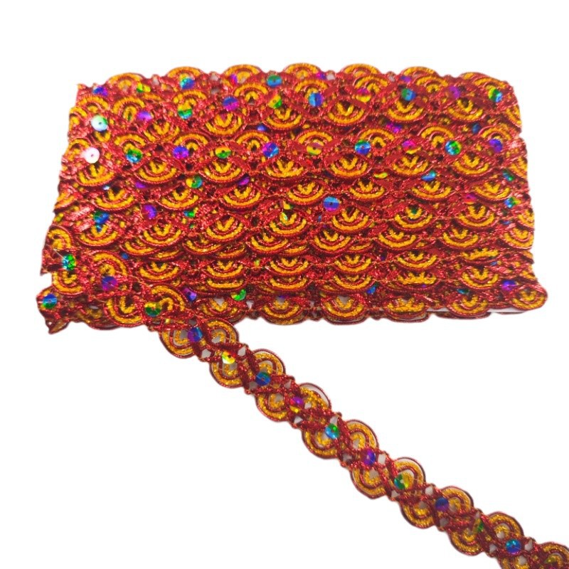 Hojas de colores, pagoda pequeña, lentejuelas, encaje, bricolaje hecho a mano, accesorios de vestuario étnico, accesorios de vestuario de escenario, espiga colgante