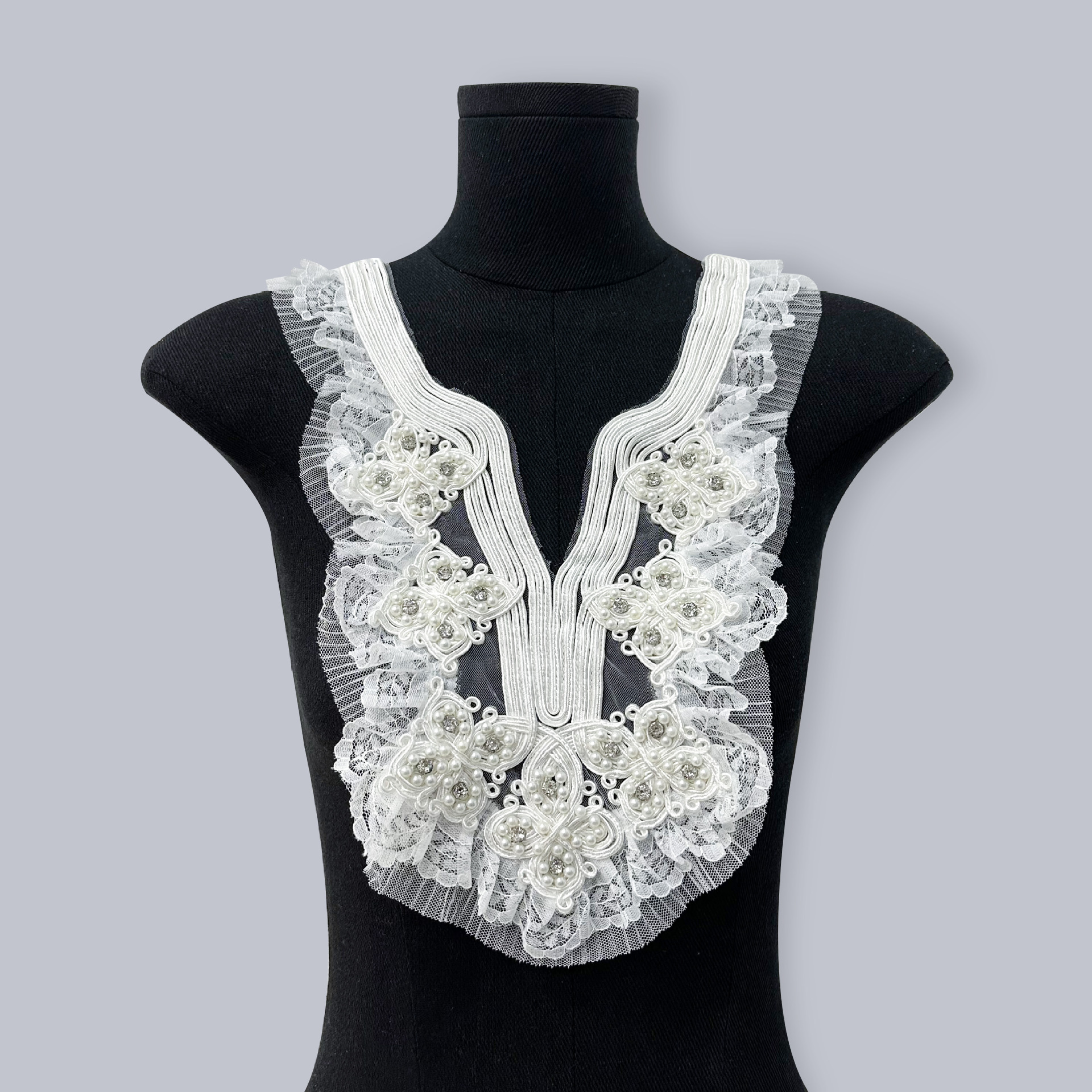 Perla con cuentas ramillete DIY material hecho a mano vestido de novia vestido de mujer Ropa Accesorios encaje bordado apliques