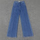 2025 New Embroidered Letter LOGO Blue Jeans Women's High Waist Loose Slimming Wide Leg Straight Long Pants