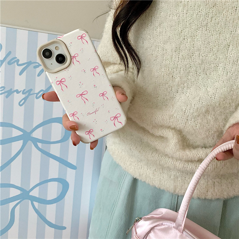 45g Weight iPhone Applicable Brands Phone Cases Classification tpu Material Ditsy Floral, Bow Knot Pattern Cartoon Style, Cute Style Tpu Ditsy Floral Bow Knot Cartoon Style Cute Phone Cases Phone Accessories 4