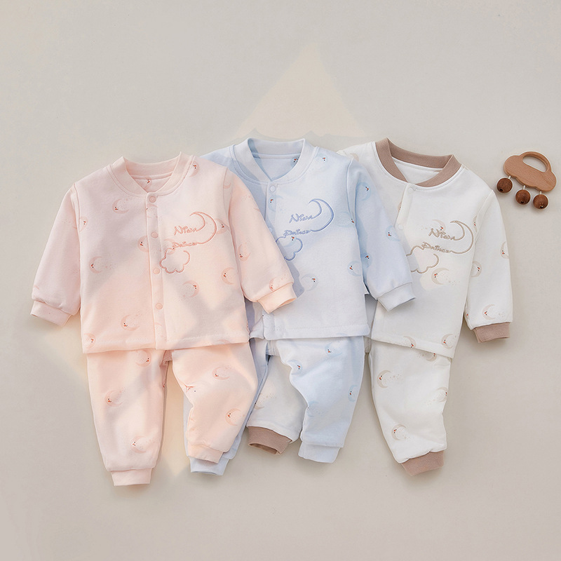 Baby clothes quilted set, autumn and winter children's underwear, boys' thermal underwear, pajamas, cotton warm clothes for girls and infants