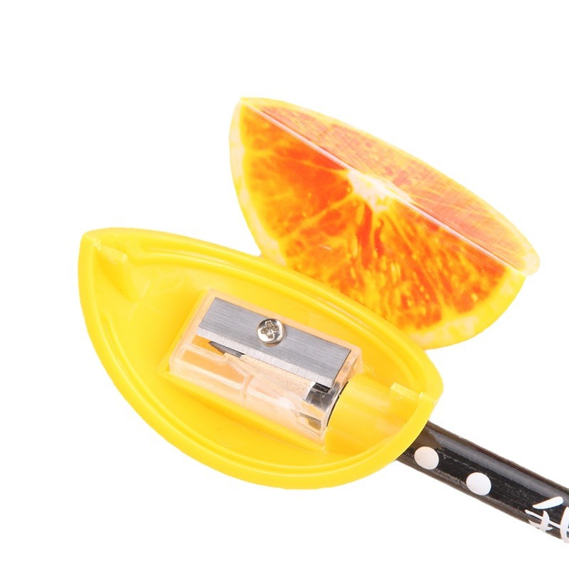 Estudiante papelería creativa lindo sacapuntas fruta forma solo agujero sacapuntas manual
