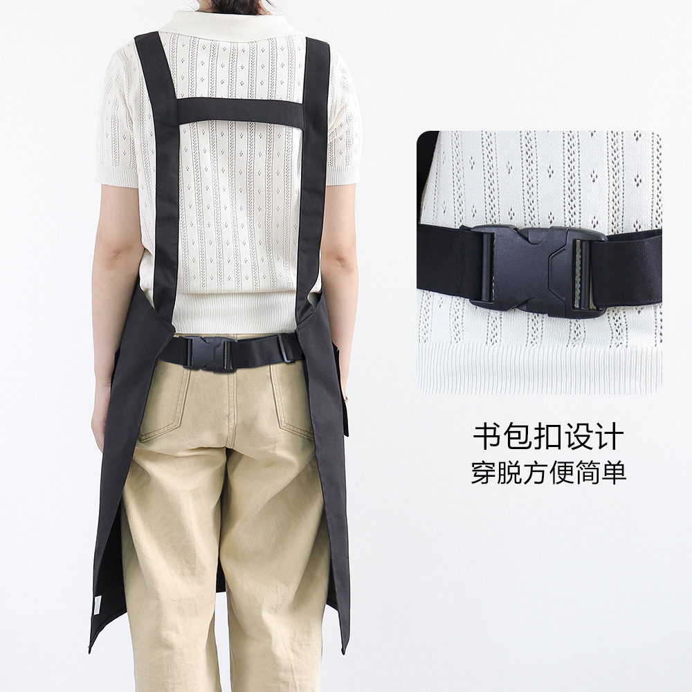 Transfronterizos delantal impermeable logo personalizado correa de hombro restaurante barista ropa de trabajo delantal de cocina doméstica