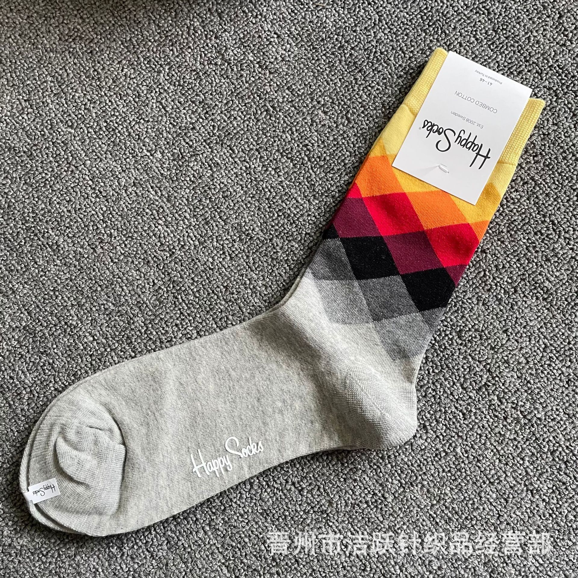 Happy socks新品高品质ハイレザー男性ソックススウェーデンコットンソックスファッションソックスカップルinsロング美脚ソックス