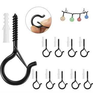 Multi-pack Q-type hook screw hook with safety buckle feeding expansion pipe for hanger suspension outdoor indoor decoration
