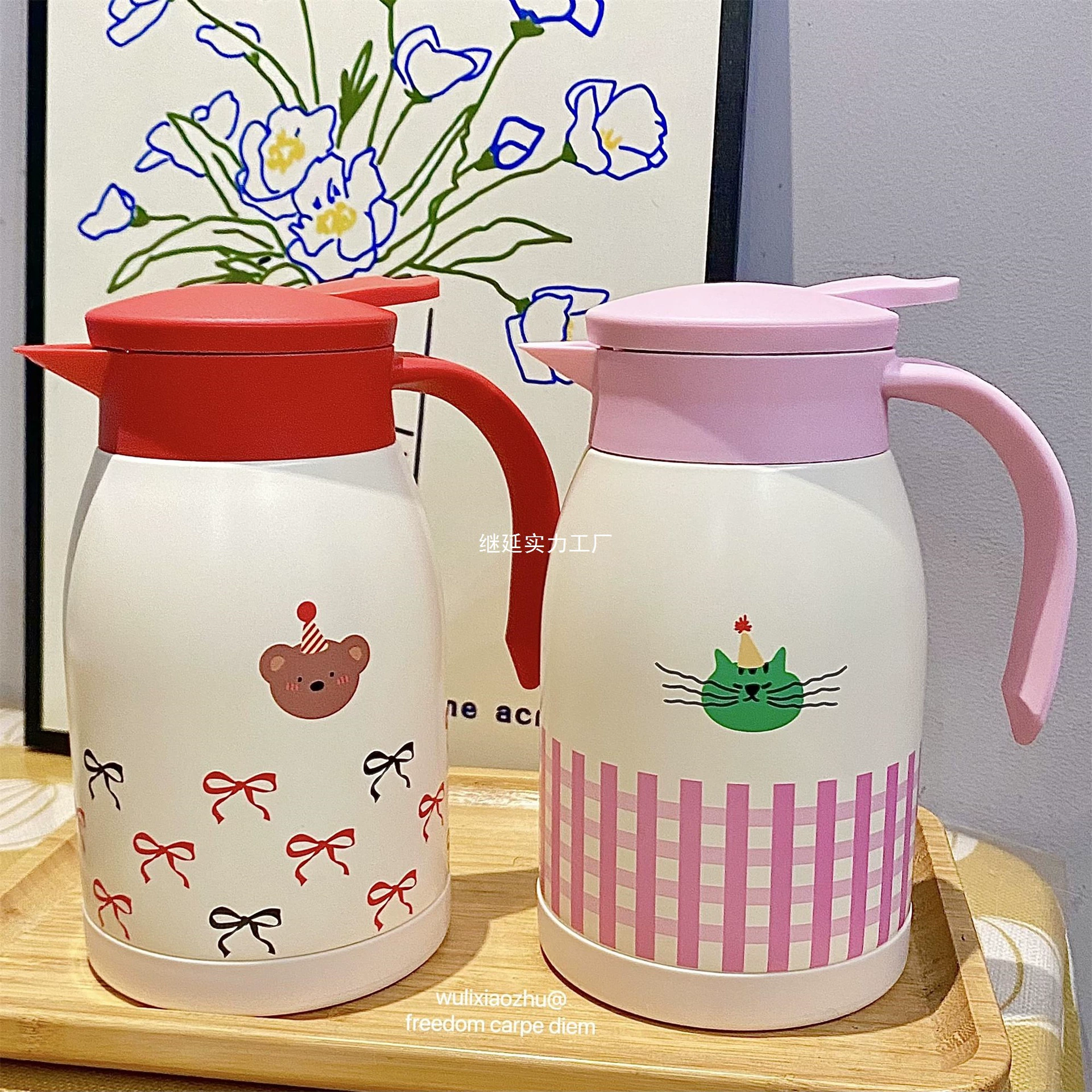 Piggy House * Новый милый чайник-термос из нержавеющей стали в японском стиле для дома, красивый чайник для горячей воды, общежитие, офис