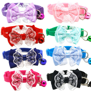 Pet Lace Bow Bell Collar Collar Dog Cat Pet Accessories Collar