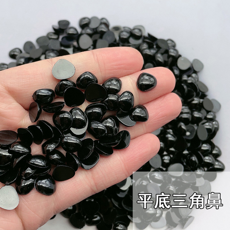 flat bottom animal black triangle nose plastic accessories doll small animal doll nose diy accessories