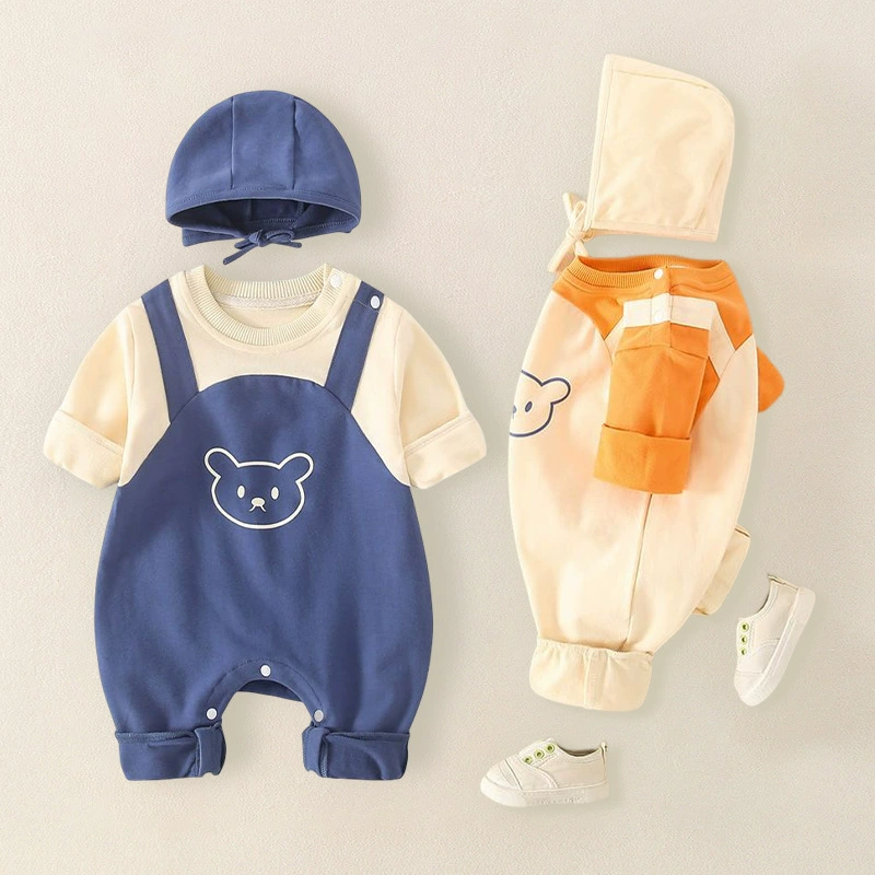 Осень комбинезон (для новорожденного) — набор Bodysuit из хлопка и пуховик, с длинным рукавом, изображение медведя, размеры 66–90 см