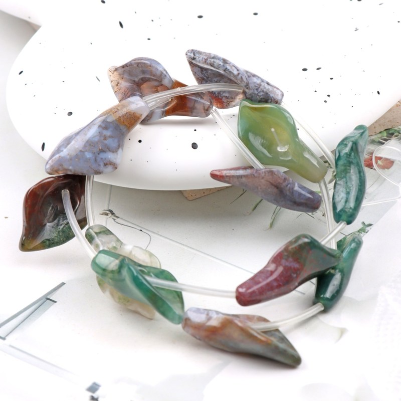 新型天然緑東陵虎石ラッパ花朝顔のイヤリングネックレスペンダントアクセサリー|undefined