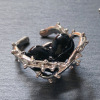 "Prisoner" imprisoned heart metal thorns love rings irregular niche design opening ring ring