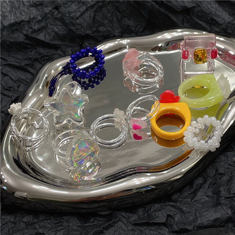 Plastic, Resin Material Star, Heart Shape, Flower Pattern Fashion Star Heart Shape Flower Plastic Resin Women's Rings
