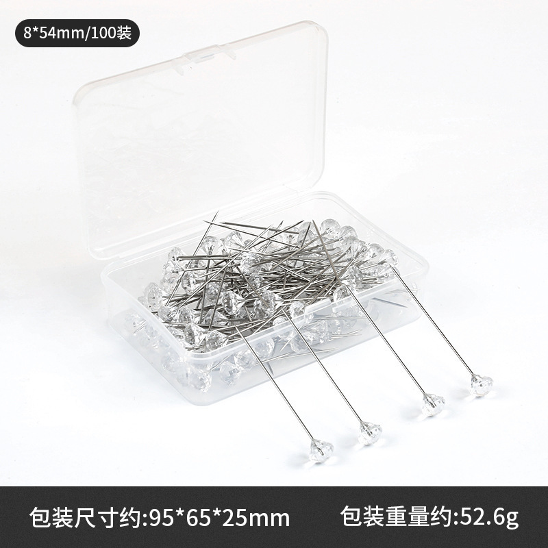 Aguja de posicionamiento de diamante de costura manual de mosaico fijación de perlas agujas de posicionamiento de ropa agujas de caja enlatadas transparentes
