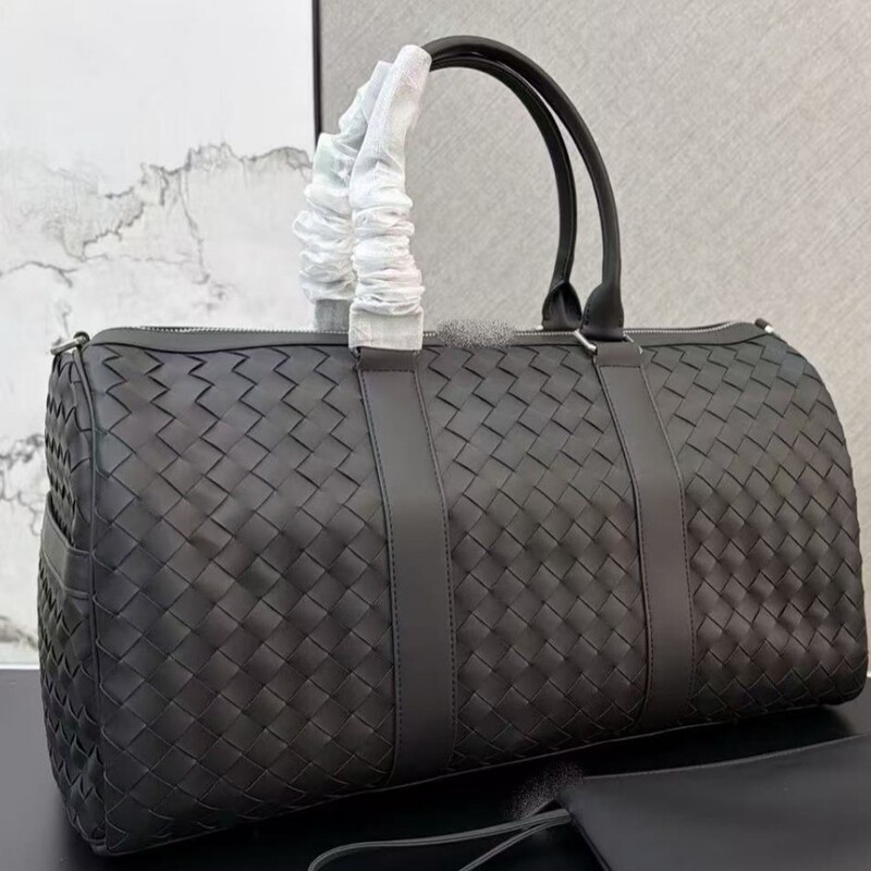 New handmade woven 2-in-1 men's travel bag, airport bag, tote bag, B-brand with a small pouch