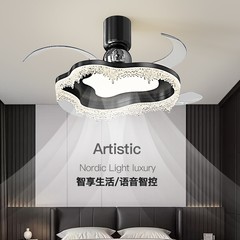 吸顶卧室风扇灯隐形餐厅风扇灯2025新款轻奢高级感意式极简卧室灯