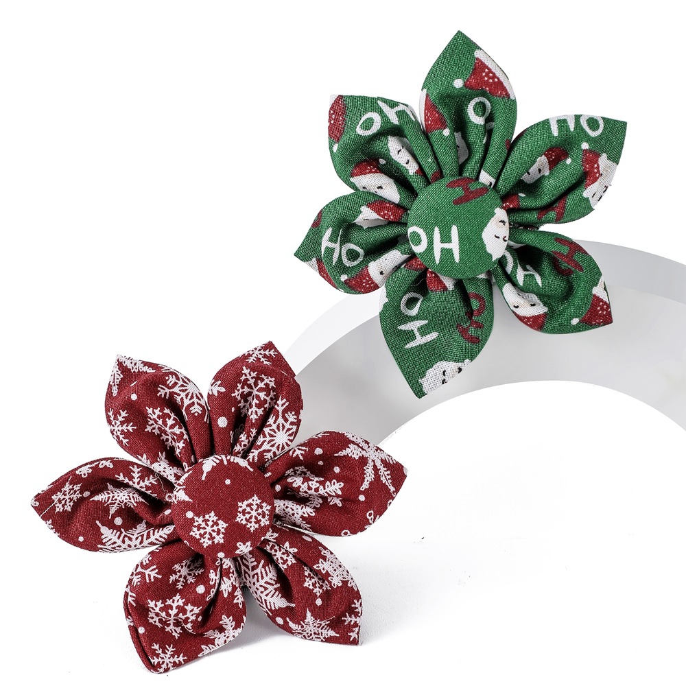 TANPOPO flores de sol de Navidad de algodón collar de copo de nieve arco pet pet dog collar
