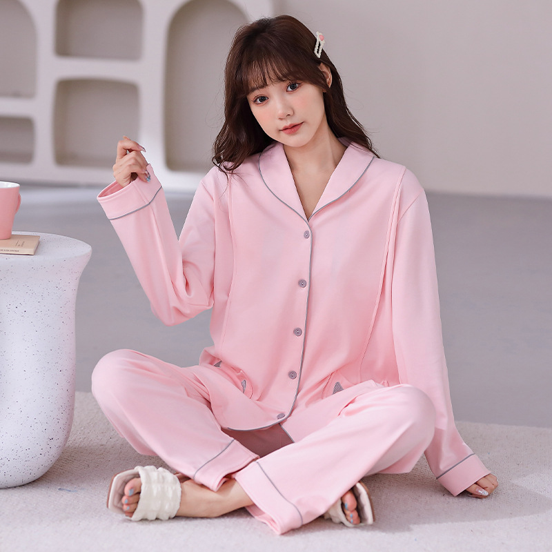 Cotton Postpartum Sitting-in-Week Suit, Maternity Pajama Set for Laboring Women, Long Sleeve Open Top Robe, Comfortable and Breathable Home Wear, Wholesale