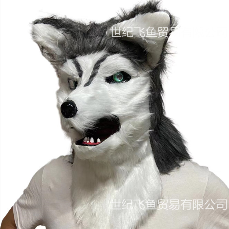 Comercio exterior nuevo animal Fox Hood felpa máscara boca puede abrir bar TikTok Halloween apoyos del funcionamiento