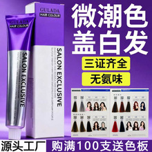 发廊专用染发剂微潮彩色染发膏理发店美发产品盖白发单支染膏批发