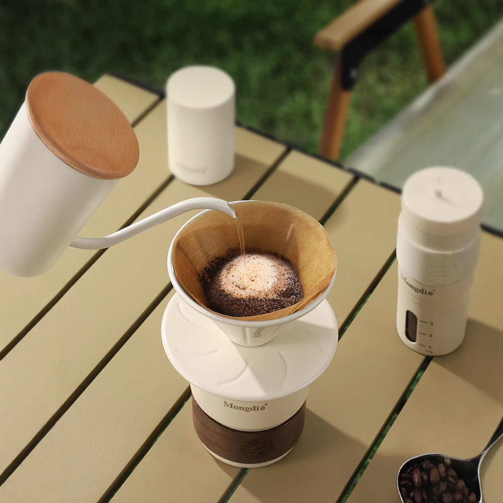 Juego de café hecho a mano Equipo de café para acampar al aire libre Cafetera de viaje portátil Máquina de café molida a mano