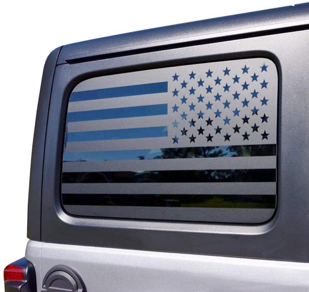 American Flag Car Window Grilles Sticker, Car Window Glass Black Car Sticker, Car Sticker_voghion.com
