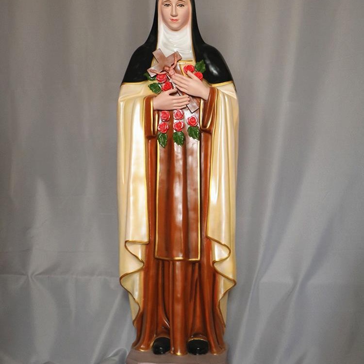 160cm Santa Teresa pequeña decoración de la figura de vidrio de fibra de vidrio decoración de la iglesia doméstica