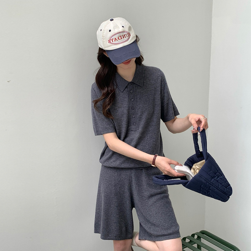 Ai High-End Style Casual Straight Wool Shorts for Women 2026 Spring New Fashion Wide-Leg Knitted Pants