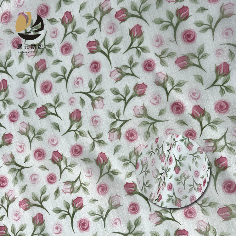 Nuevo todo el estilo de tela de impresión de rosas frescas, ropa de mujer, ropa infantil, primavera y verano, nueva tela impresa