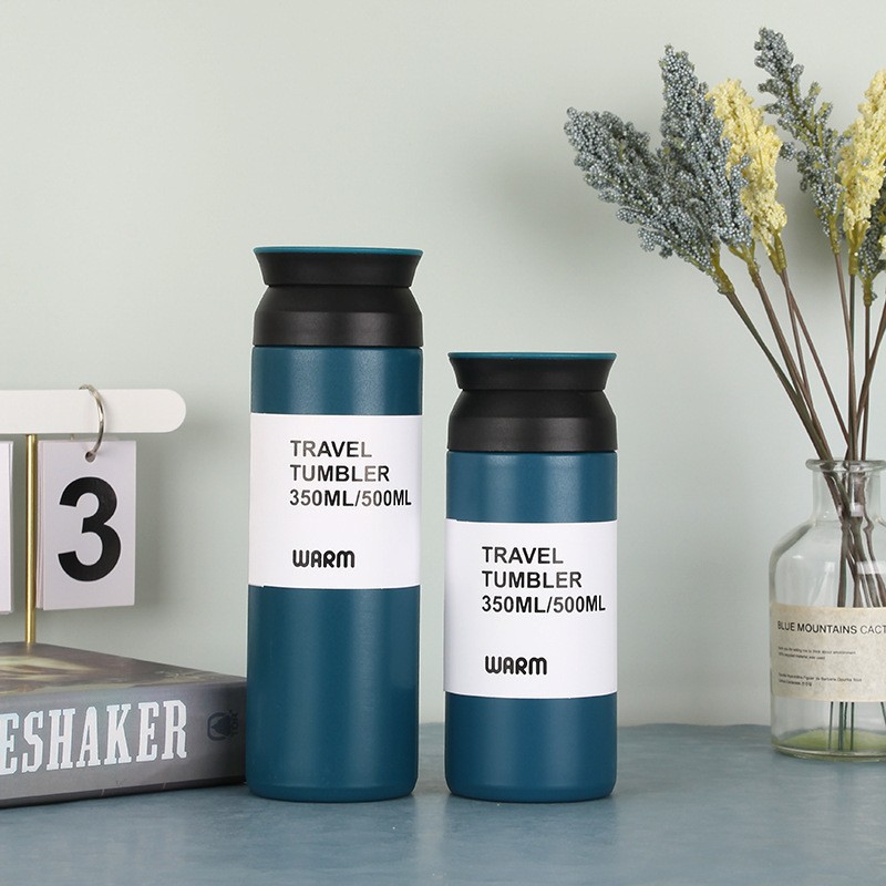 Taza creativa de acero inoxidable 304 con mango aislado portátil para café y agua Amazon