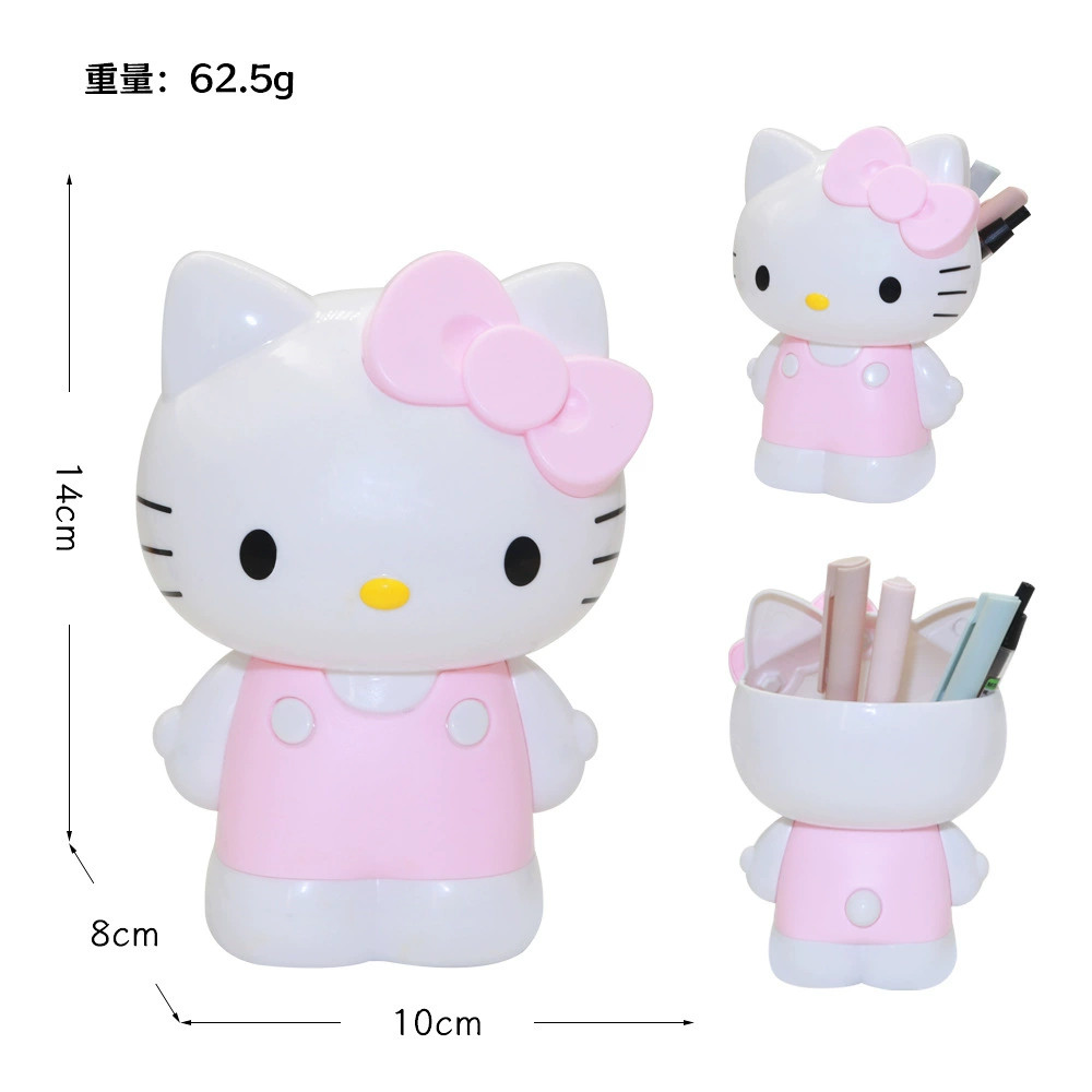 Подставка для ручек Sanrio (Kuromi / Hello Kitty), декоративный органайзер из пластика, 11,34×9,86×21,3 см