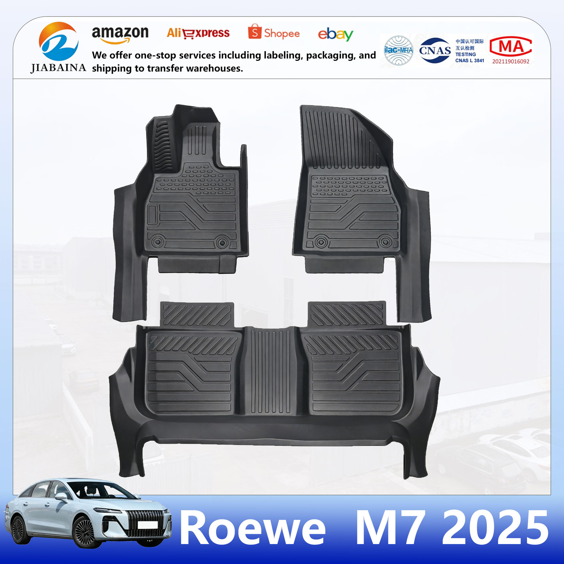 Roewe M7 üçün 5D TPE avtomobil döşəmə örtüyü, hər hava şəraiti