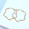 Sen family golden Sphere Hollow Titanium Earrings Sweet New Chinese style Plum blossom Stainless steel Earrings customized
