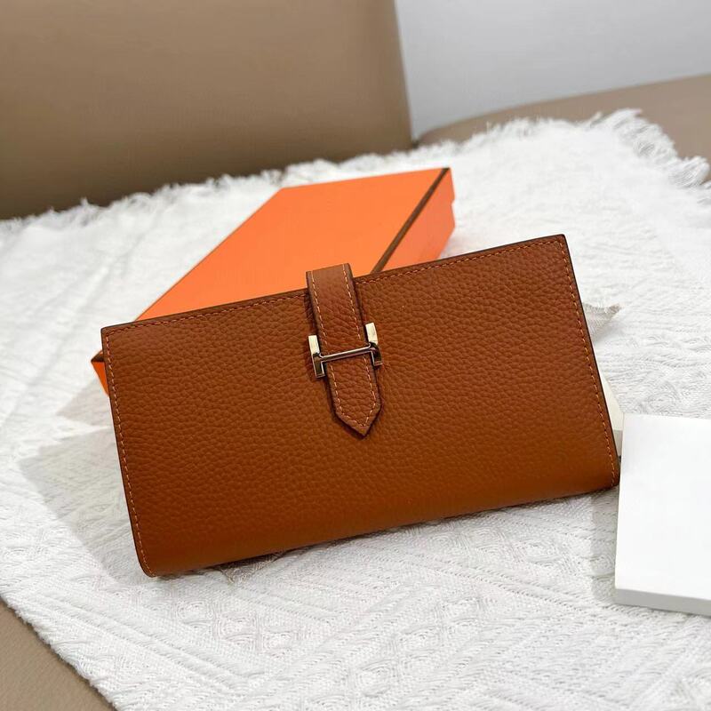Factory Direct Sales Cowhide Long Wallet Long Cowhide Wallet Multi-Card Slot Zipper Wallet Spot Wholesale 2025
