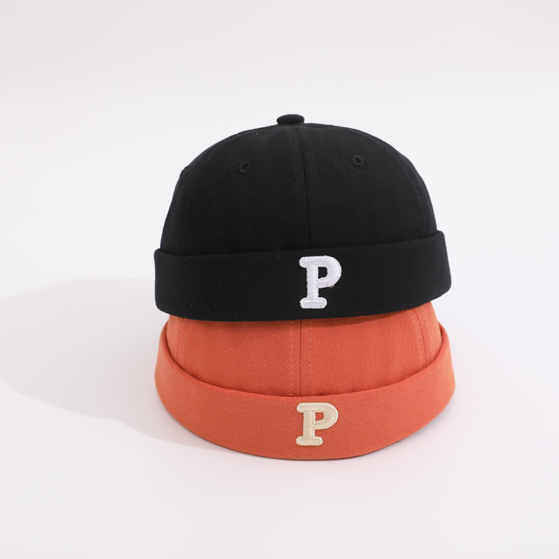 Chinese Style Childrens P Letter Pumpkin Cap For Spring Autumn_voghion.com