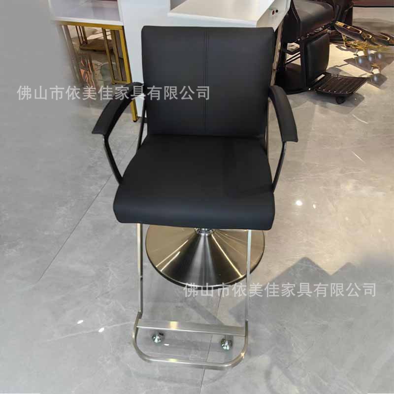 silla de peluquería con reposabrazos, asiento grueso, silla de peluquería con pedal, silla de peluquería giratoria elevable