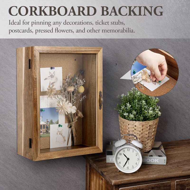 Wall-Mounted Acacia Wood Shadow Box Solid Wood Acrylic Display Box Plant Specimen Dried Flower Photo Frame Collection Storage Cabinet Wall-Mounted Acacia Wood Shadow Box Solid Wood Acrylic Display Box Plant Specimen Dried Flower Photo Frame Collection Storage Cabinet