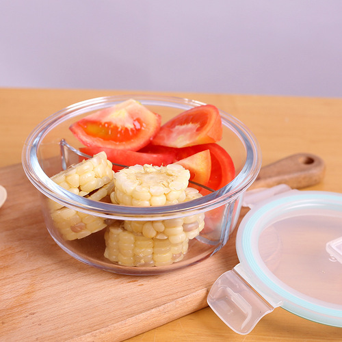Microwave oven heating glass lunch box for home preservation office workers exclusive bento lunch box for students with lid dinner bowl