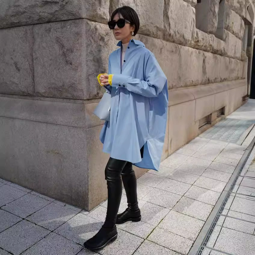 Gao Dingchun Новая японская простая Однотонная рубашка с лацканами, приталенная Повседневная Верхняя рубашка для пригородных поездок