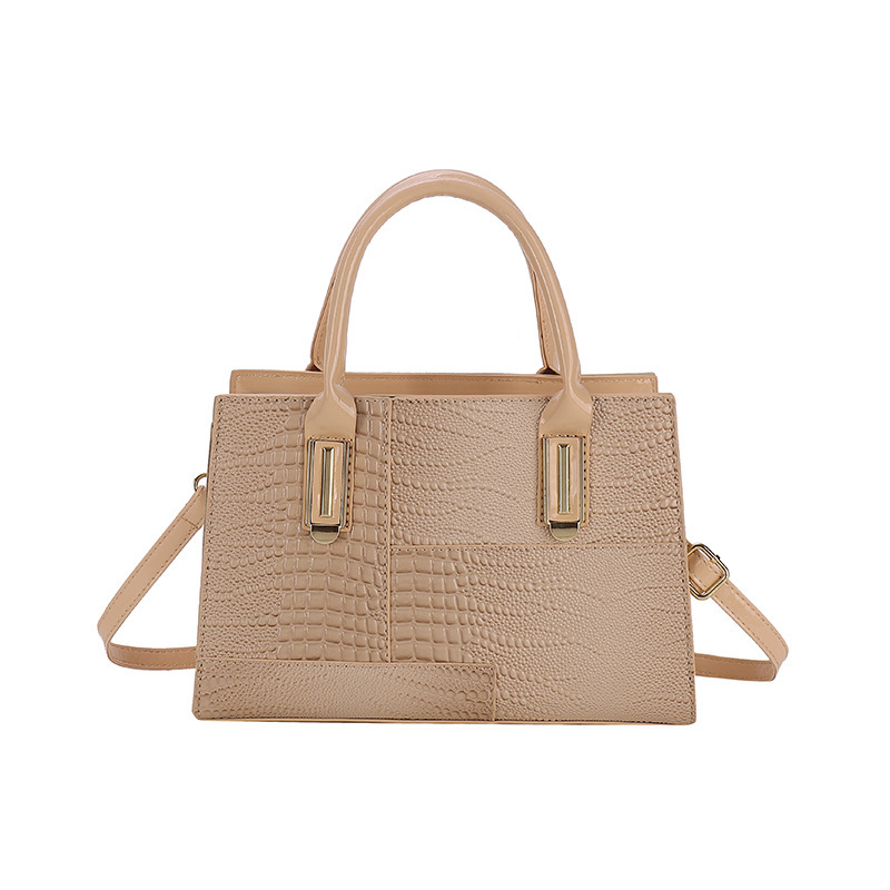 2023 nuevo bolso de platino con patrón de cocodrilo retro, bolso de costura de moda femenina, bolso de mensajero de hombro de viajero de todo fósforo