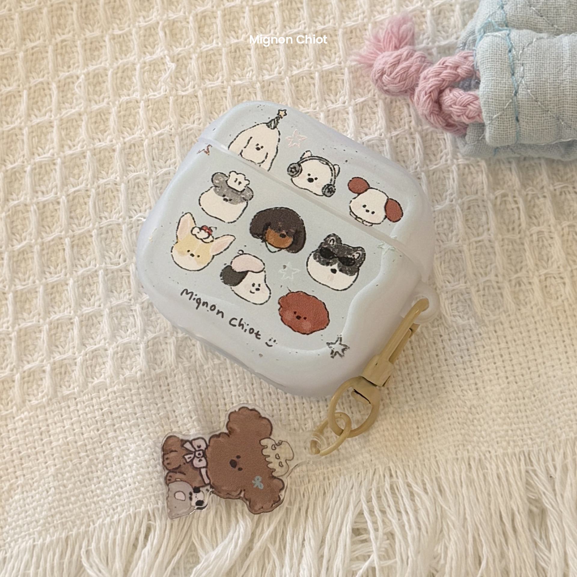 Cute perro creativo para Apple Airpods Pro2 cubierta 1 / 2 Bluetooth 4 generación cubierta de auriculares 3 colgantes de dibujos animados