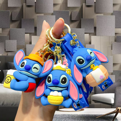 Wholesale Cute Steve the Mouse Plush Hook and Loop Bag Charm Cartoon Figure Keychain Grabber Machine Toy