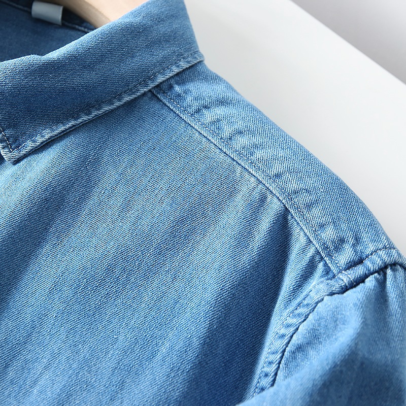 Herren Denim Mantel Locker Passend Frühling Herbst Freizeitjacke_voghion.com