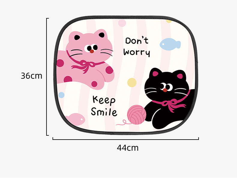Cartoon Car Curtains for Summer Children's Cars with Sun Protection and Heat Insulation Sun Shields Creative Electrostatic Film Adsorption Car Curtains