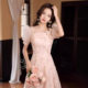 French Evening Dress Women's Dress Light Luxury Small Annual Meeting Host Super Fairy Light Veil Vocal Art Test Student Evening Dress