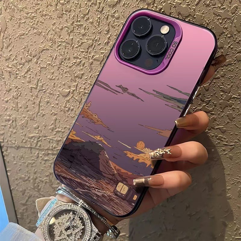 Nueva puesta de sol para iPhone 16 funda para teléfono móvil Apple 15promax/14 anti-caída 13pro12 Europa y América 11xr