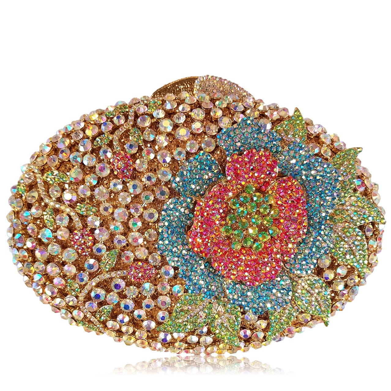 Huevo de ganso, una flor con diamantes, bolsas de cena, bolsas de diamantes transfronterizas, bolsas de joyas, bolsas de mano, bolsas de embrague