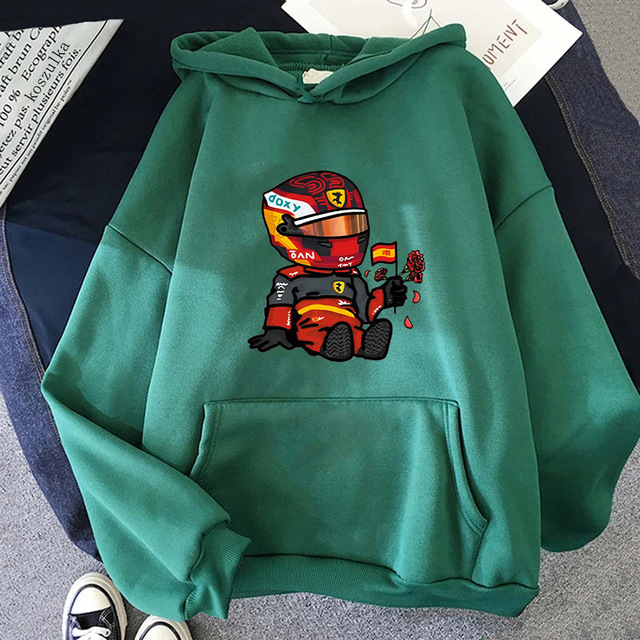 Sainz Mini F1 Hoodies for Men Games Cartoon Graphic Sweatshi