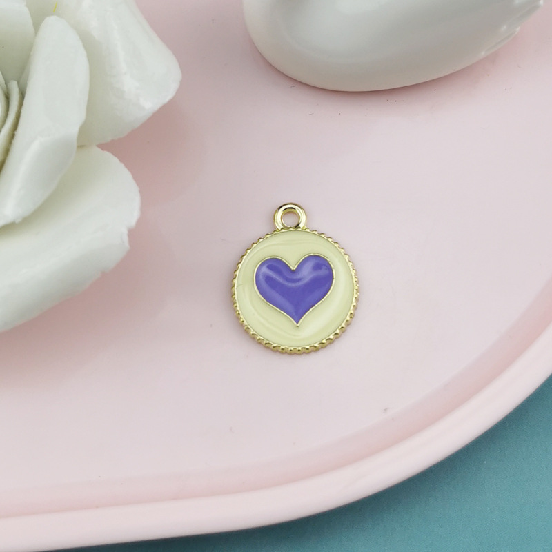 Round, Heart Shape Pattern 10 PCS/Package 15 * 19mm Alloy Round Heart Shape Polished Pendant